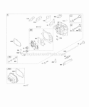 Cylinder Head Diagram and Parts List for 12Q677-0115-F1  Briggs and Stratton Engine
